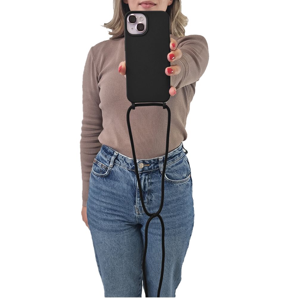 Θήκη Σιλικόνης με Κορδόνι CarryHang Sonique Samsung Galaxy S24 / S24 Plus / S24 Ultra / S24 FE Μαύρο