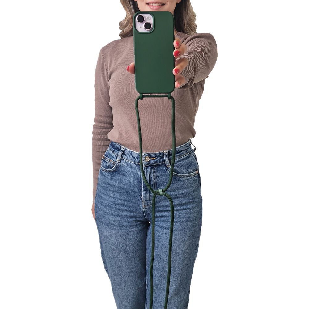 Θήκη Σιλικόνης με Κορδόνι CarryHang Sonique Samsung Galaxy s24 / S24 Plus / S24 Ultra / S24 FE Πράσινο Σκούρο