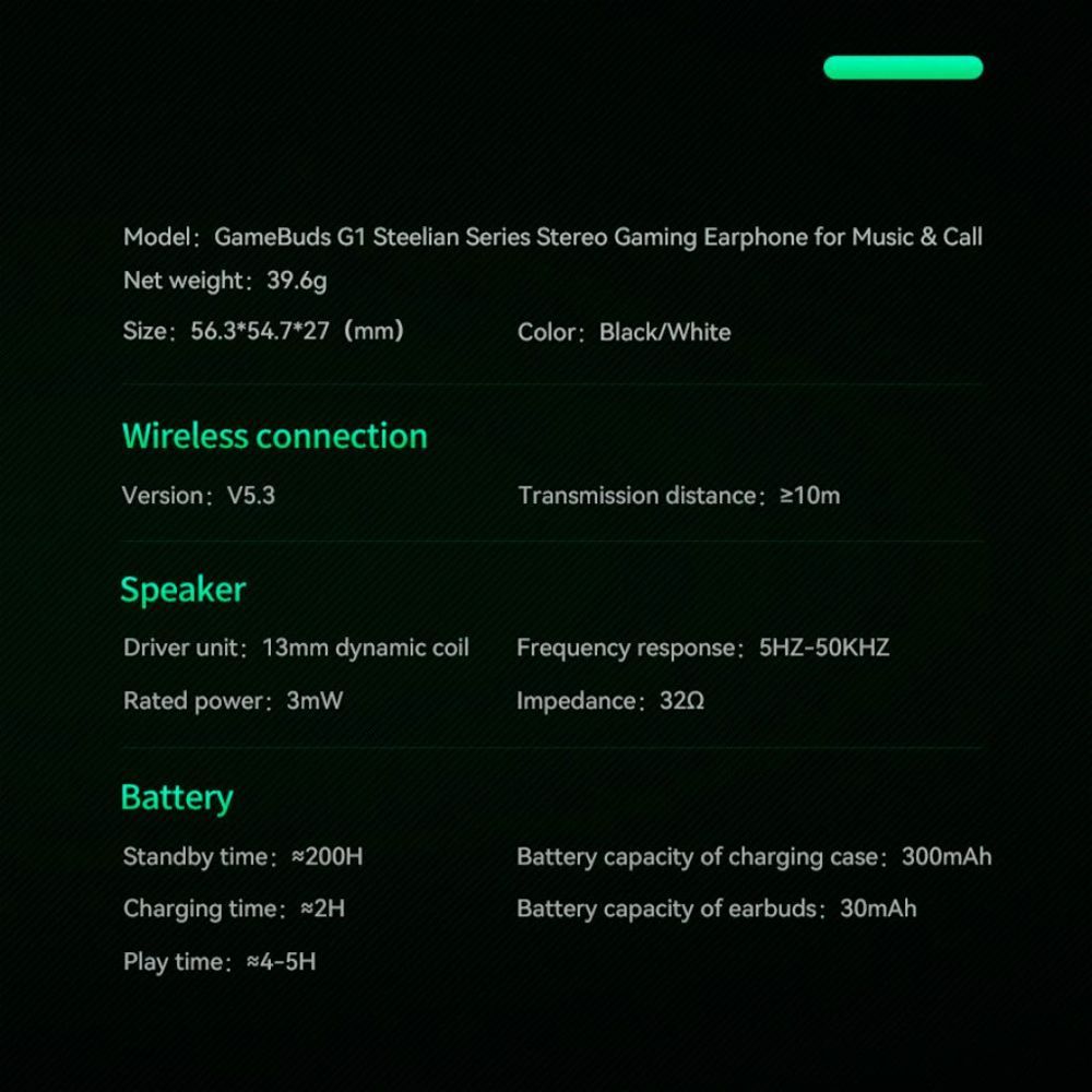 Ακουστικά Bluetooth Remax Steelian Series GameBuds G1 Μαύρο