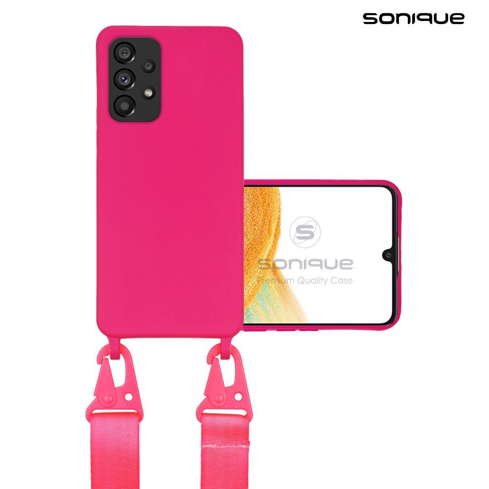 Θήκη Σιλικόνης με Strap CarryHang Sonique Samsung Galaxy A33 5G Φούξια