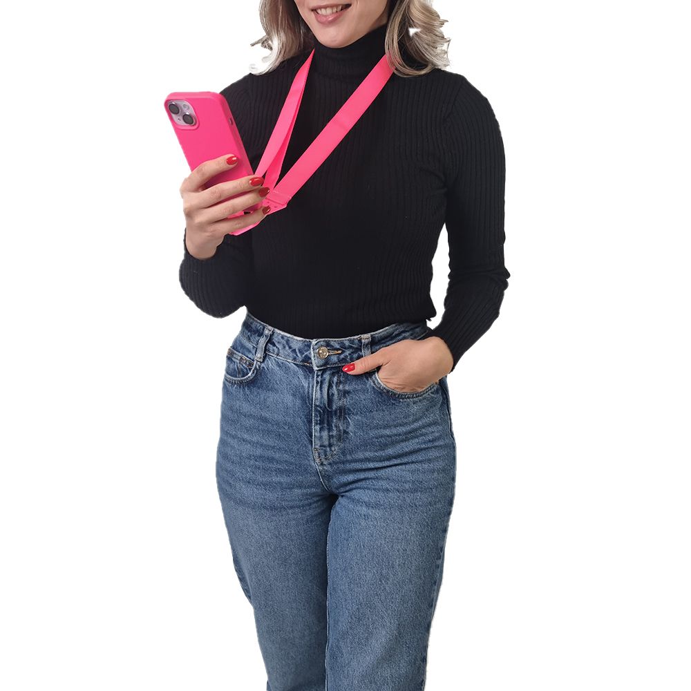 Θήκη Σιλικόνης με Strap CarryHang Sonique Samsung Galaxy A33 5G Φούξια
