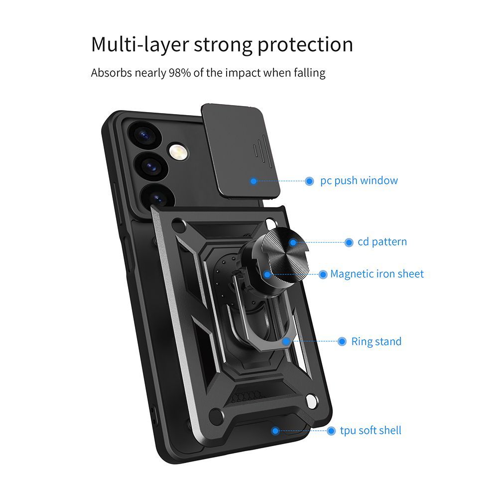 Θήκη Ring Armor CamPro Sonique για Samsung Galaxy A25 5G Μαύρο