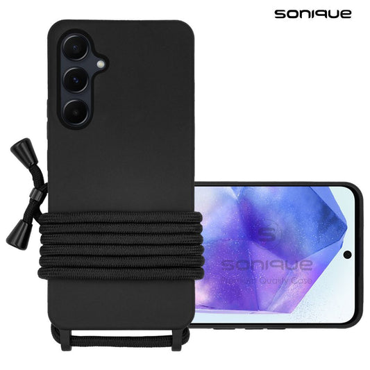 Θήκη Σιλικόνης με Κορδόνι CarryHang Sonique Samsung Galaxy A55 5G Μαύρο
