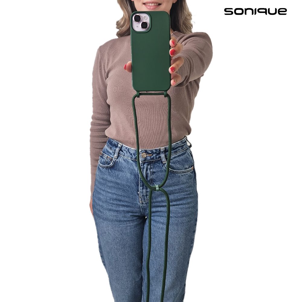 Θήκη Σιλικόνης με Κορδόνι CarryHang Sonique Samsung Galaxy A55 5G Πράσινο Σκούρο