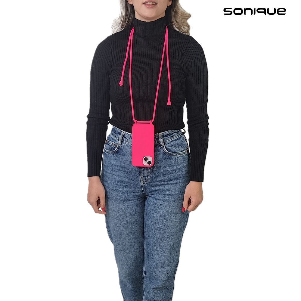 Θήκη Σιλικόνης με Κορδόνι CarryHang Sonique Samsung Galaxy A55 5G Φουξ