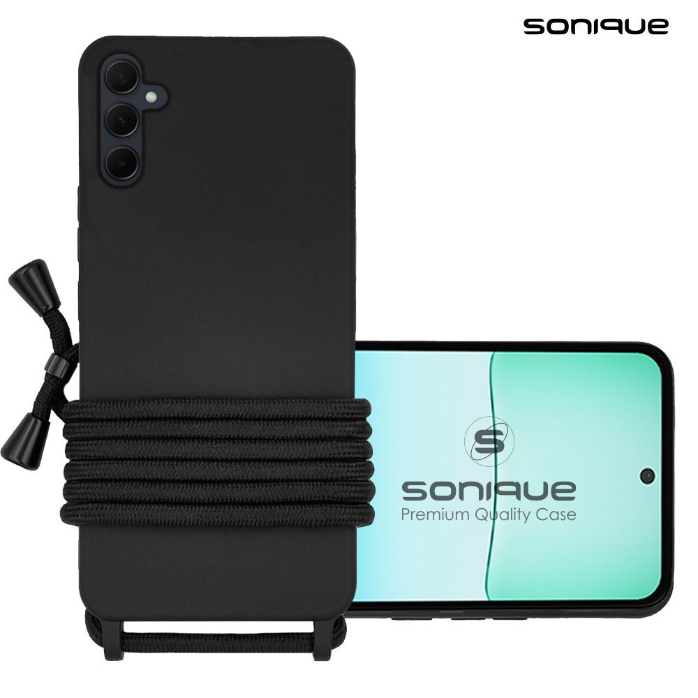 Θήκη Σιλικόνης με Κορδόνι CarryHang Sonique Samsung Galaxy S24 / S24 Plus / S24 Ultra / S24 FE Μαύρο