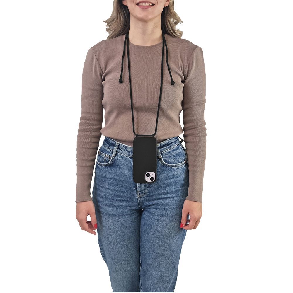 Θήκη Σιλικόνης με Κορδόνι CarryHang Sonique Samsung Galaxy S24 / S24 Plus / S24 Ultra / S24 FE Μαύρο