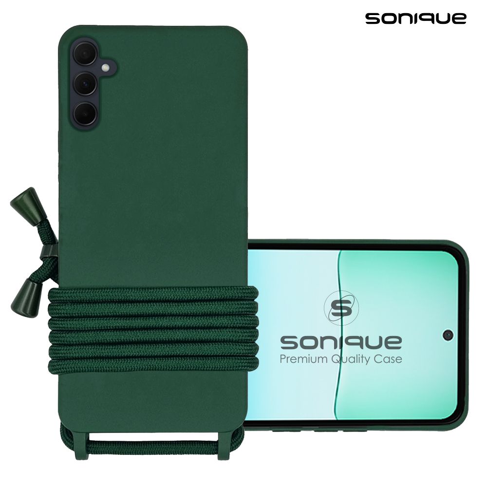 Θήκη Σιλικόνης με Κορδόνι CarryHang Sonique Samsung Galaxy s24 / S24 Plus / S24 Ultra / S24 FE Πράσινο Σκούρο