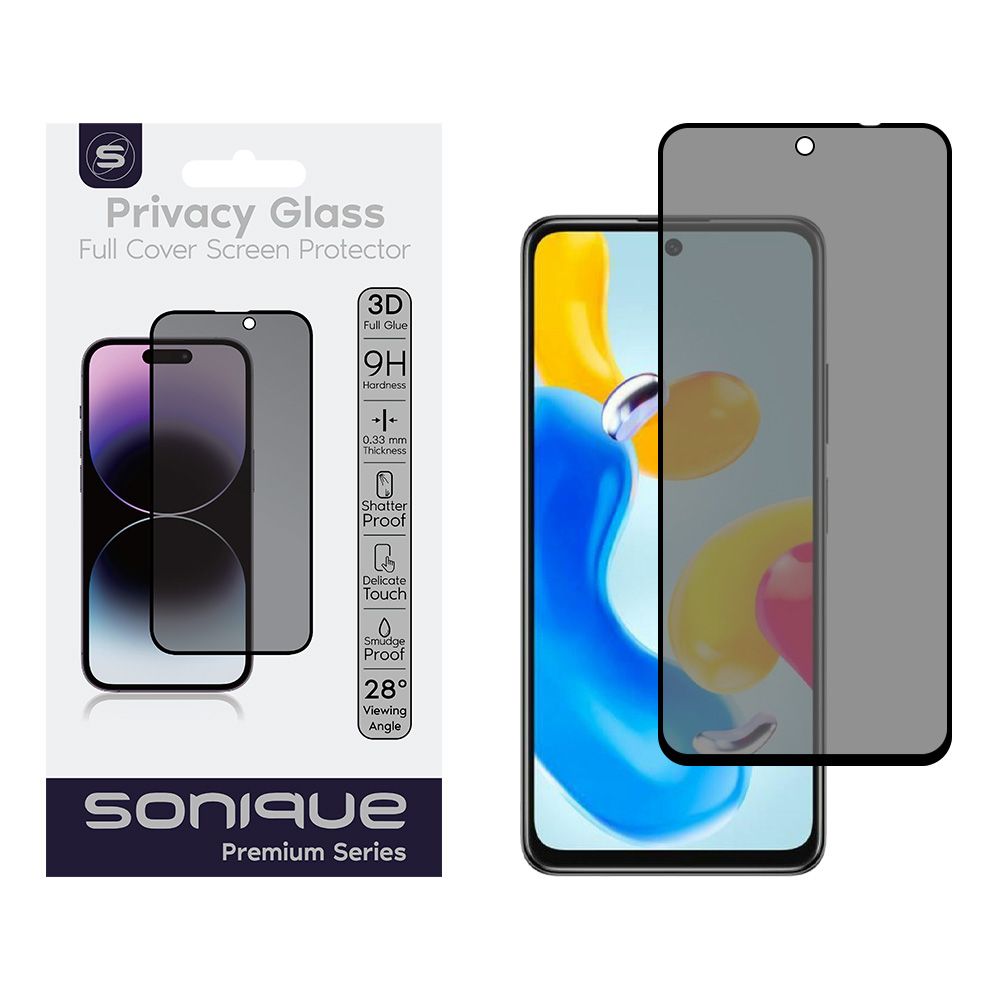 Privacy Glass Sonique Premium Series HD Full Cover 9H Xiaomi Redmi Note 11 4G / Redmi Note 11S Μαύρο