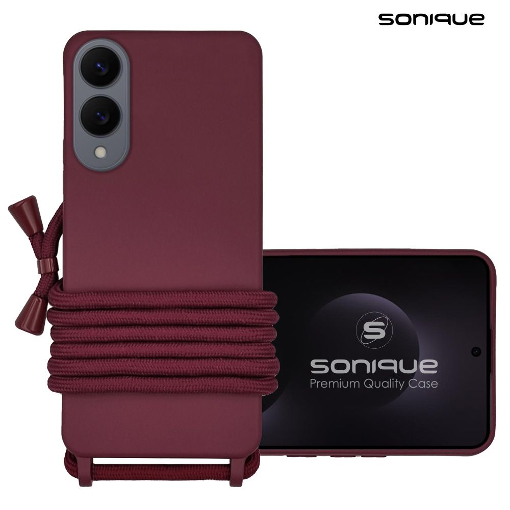 Θήκη Σιλικόνης με Κορδόνι CarryHang Sonique Samsung Galaxy S25 / S25 Plus / S25 Ultra / S25 Edge Μπορντό