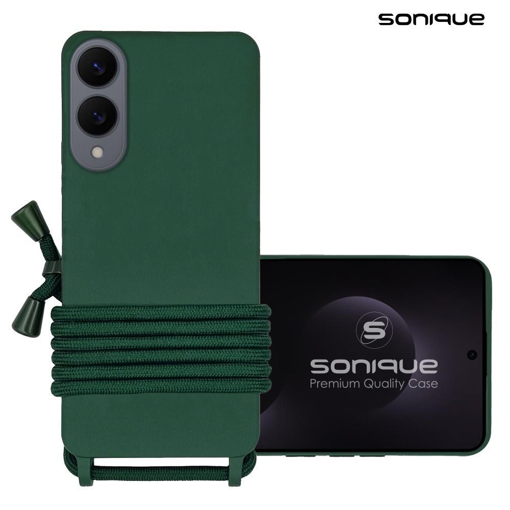 Θήκη Σιλικόνης με Κορδόνι CarryHang Sonique Samsung Galaxy S25 / S25 Plus / S25 Ultra / S25 Edge Ultra Πράσινο Σκούρο