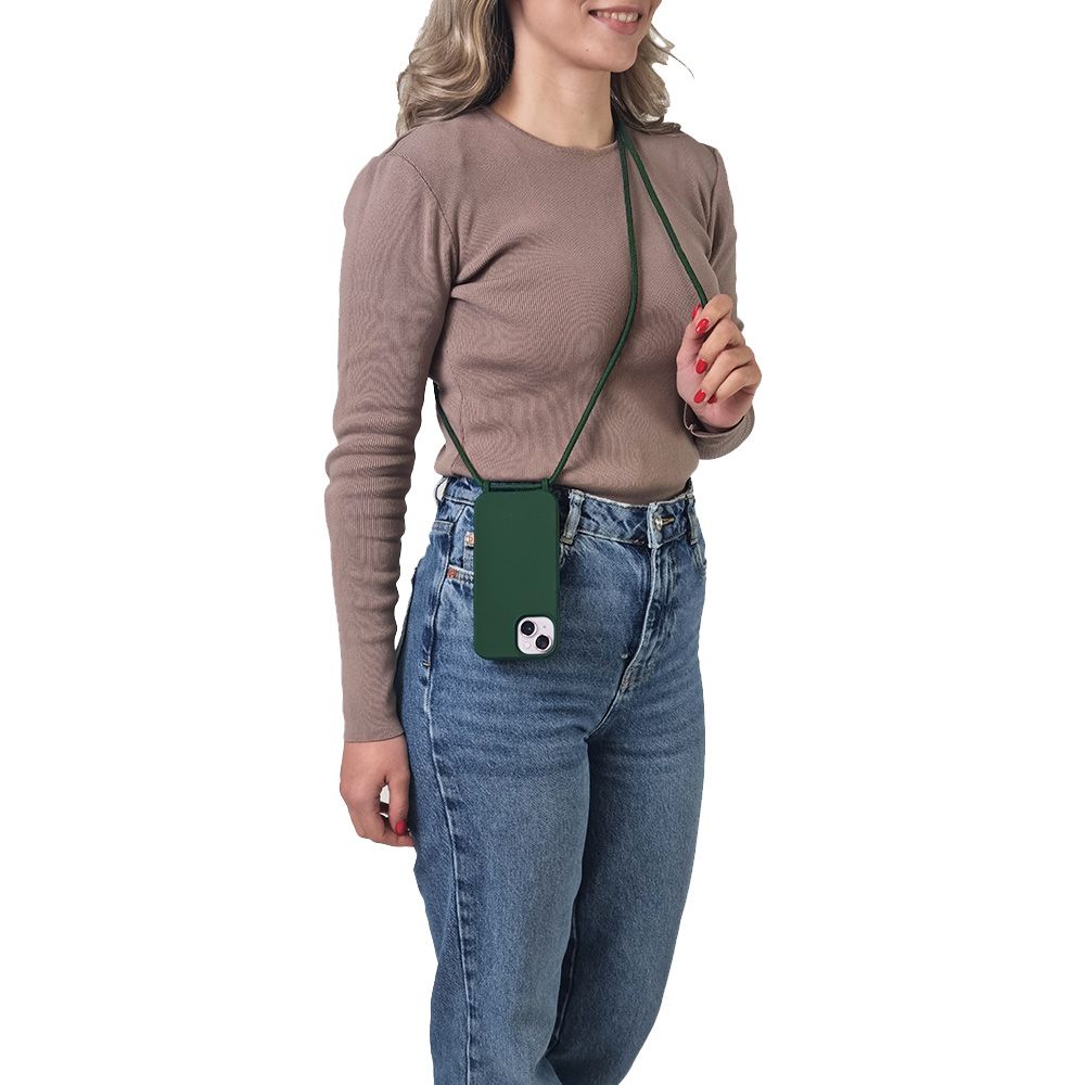 Θήκη Σιλικόνης με Κορδόνι CarryHang Sonique Samsung Galaxy s24 / S24 Plus / S24 Ultra / S24 FE Πράσινο Σκούρο