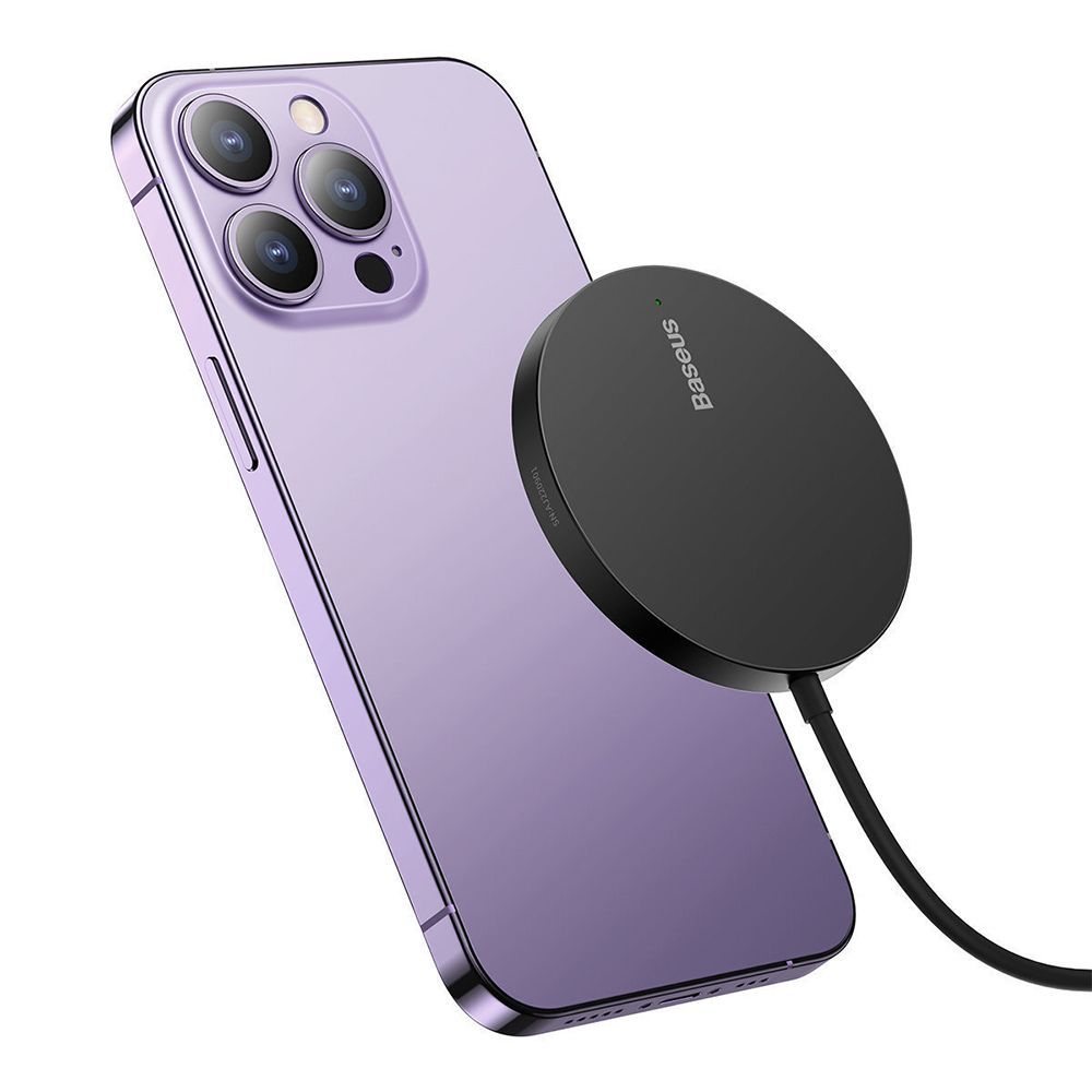 Ασύρματος Φορτιστής Baseus Simple Mini3 15W Qi Magsafe Μαύρο