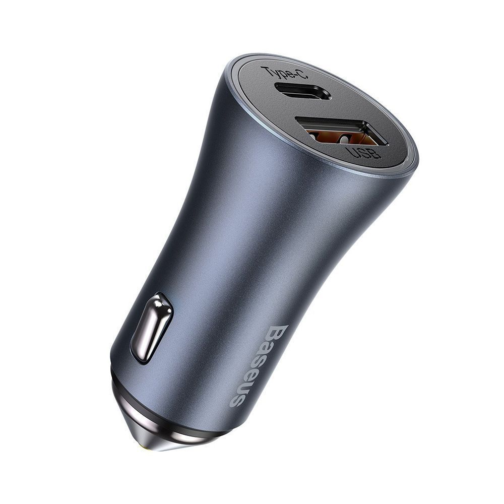 Φορτιστής Αυτοκινήτου Baseus Contactor Pro USB+USB-C QC4.0+, PD, SCP, 40W με καλώδιο Type C 1m Γκρι