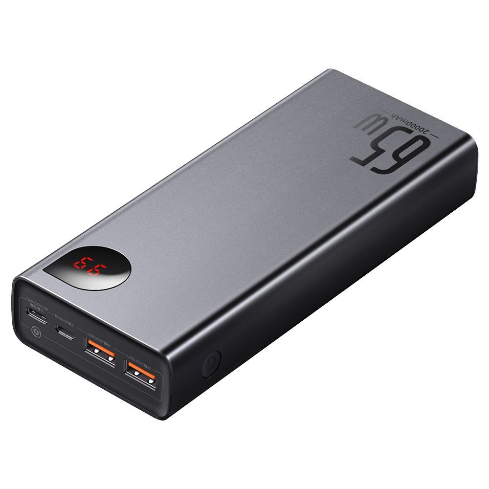 Powerbank Baseus Adaman 20000mAh 65W με 2 Θύρες USB-A και Θύρα USB-C Quick Charge 3.0 PD Μαύρο