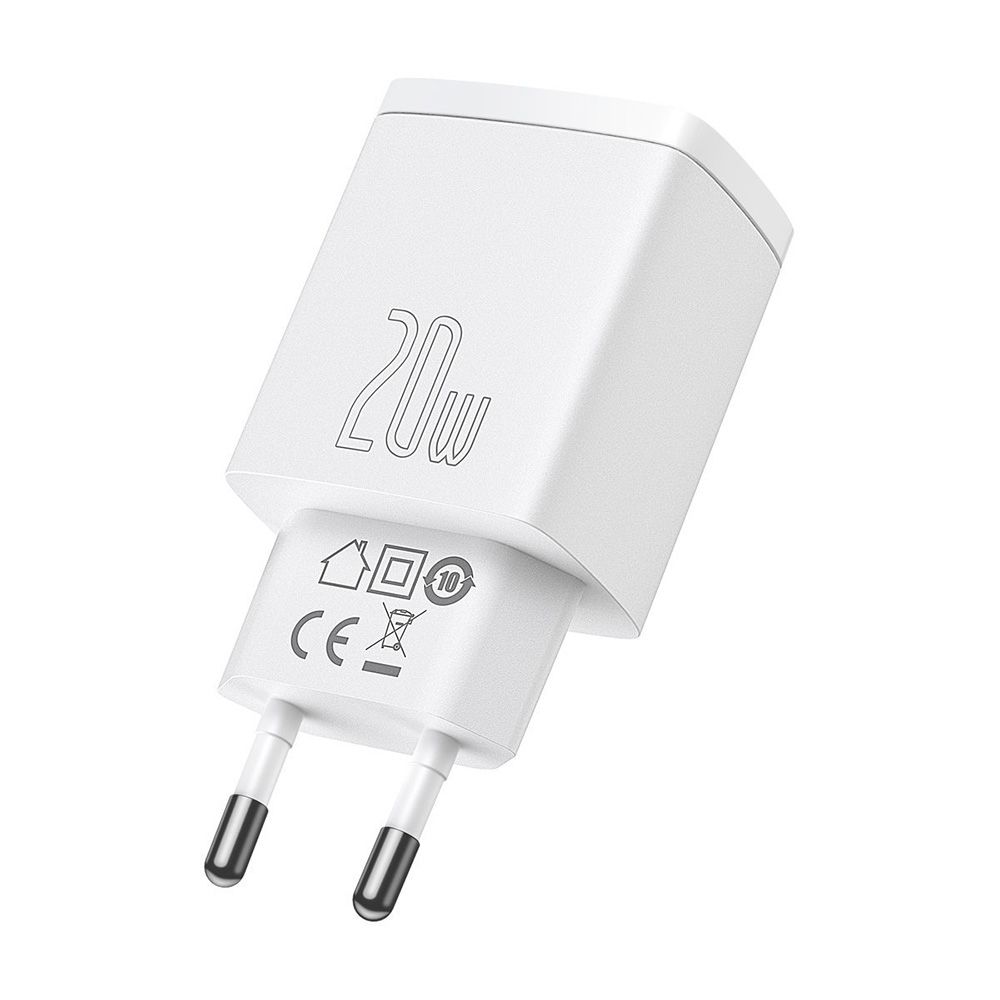 Φορτιστής Baseus Compact Quick Charger 20W Type C & USB-A Μαύρο / Λευκό