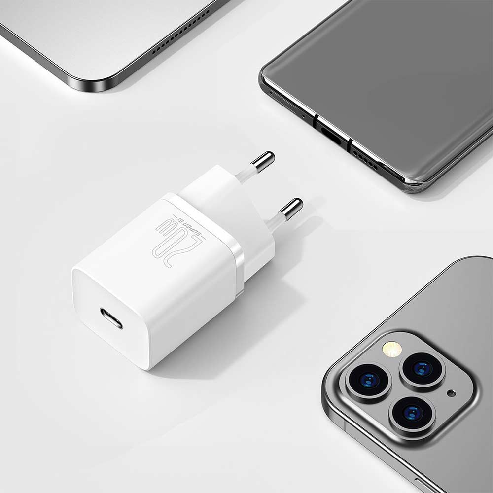 Φορτιστής Baseus Super Si Quick Charger 1C 20W Type C Μαύρο / Λευκό