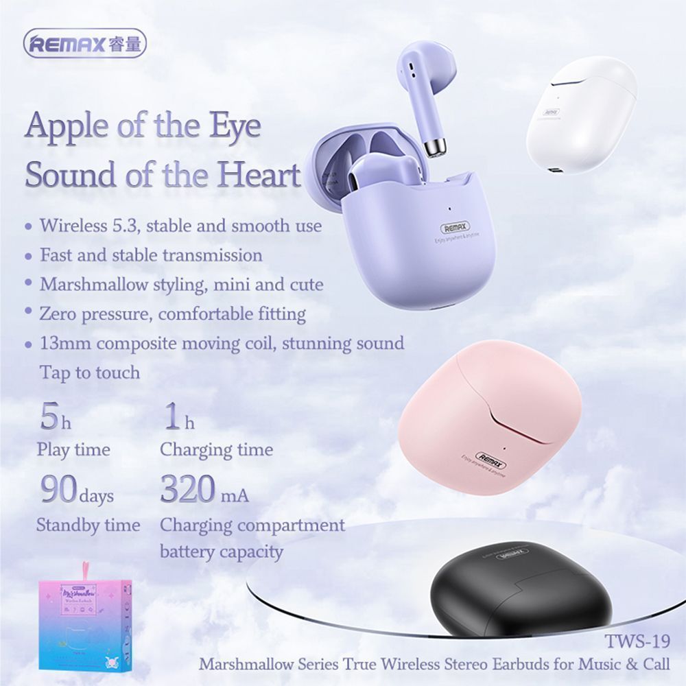 Ακουστικά Bluetooth Remax Marshmallow Series TWS-19
