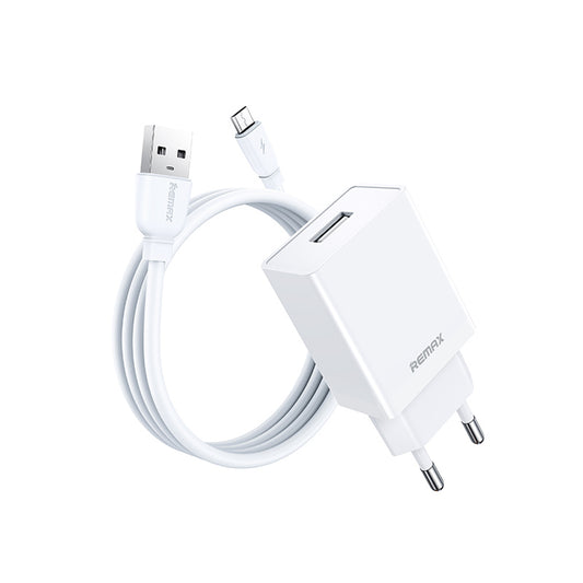 Φορτιστής REMAX Kiddy Series 2.4A 12W RP-U95 Charger USB-A με Καλώδιο Micro USB Λευκό
