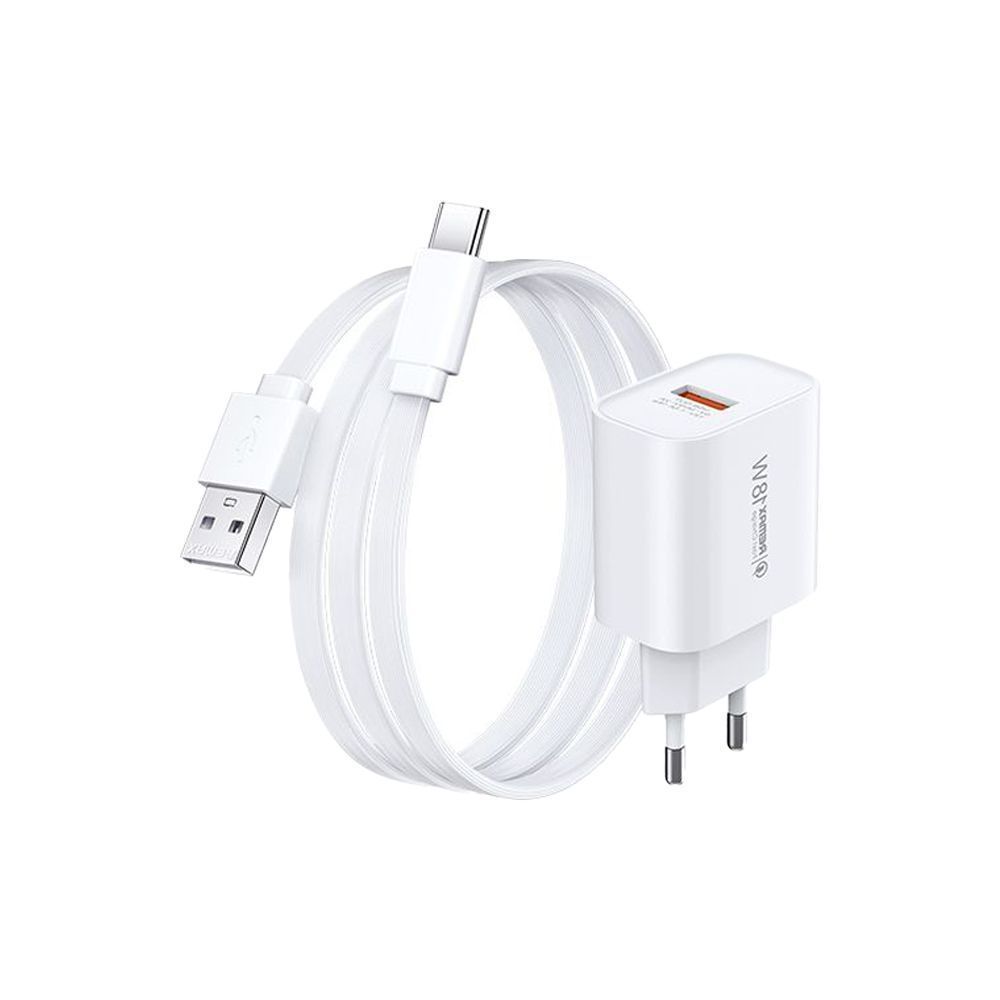 Φορτιστής REMAX Kiddy Series 18W RP-U119 Charger USB-A με Καλώδιο Type C Λευκό